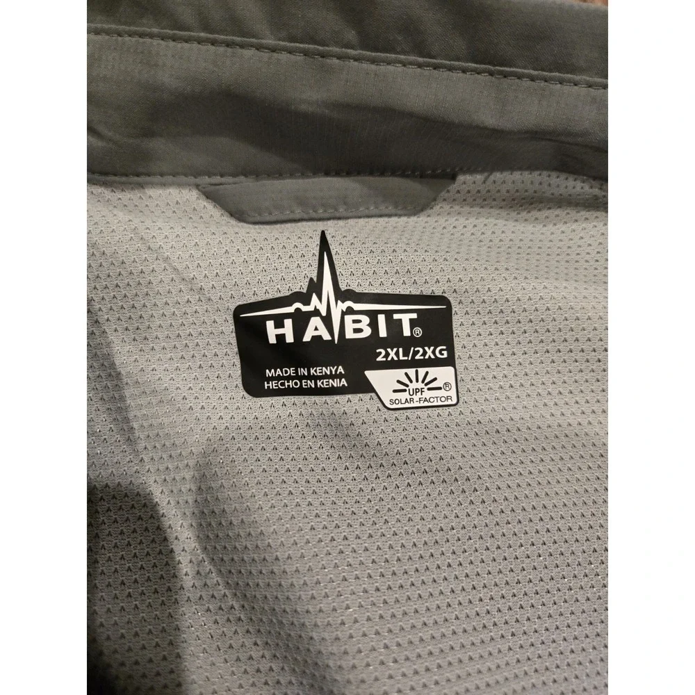 Habit River Gorge Long Sleeve Vented Fishing Shirt‎ Size  2XL Gray